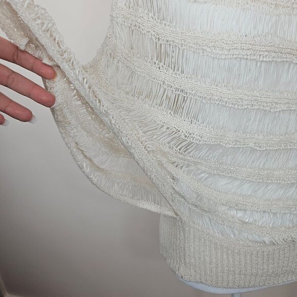 Anthropologie Greylin Knitted Poncho Top. Cream. Sz Sm - Picture 6 of 11